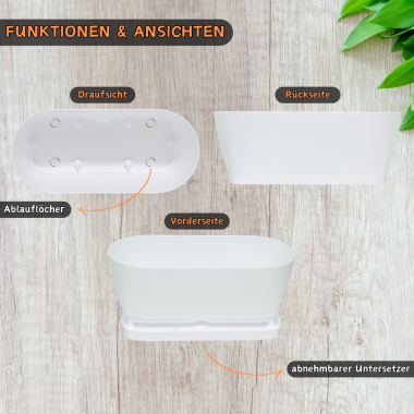 Achla Designs Blumenkasten Mit Halterungen – Mittelgroß, Weiß, Wandmontiert