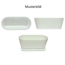 2x Ovaler Blumenkasten Mint mit Wasserauffangschale für Balkon & Garten