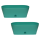 2x Blumenkasten Balkonkasten Pflanztopf für Garten Balkon und Tischdeko mit Wasserauffangschale Farbe mint