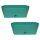 2x Ovaler Blumenkasten Mint mit Wasserauffangschale für Balkon & Garten
