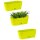 3x Ovaler Blumenkasten Grün mit Wasserauffangschale für Balkon & Garten