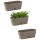 3x Ovaler Blumenkasten Braun mit Wasserauffangschale für Balkon & Garten