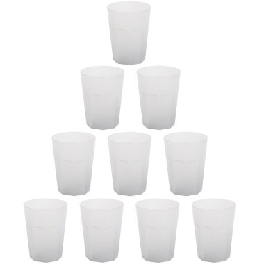 10 x Mehrweg-Kunststoffbecher 400 ml weiß – BPA-frei, stapelbar, robust & spülmaschinengeeignet