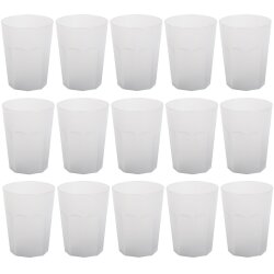 15 x Mehrweg-Kunststoffbecher 400 ml weiß –...