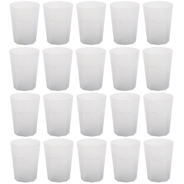 20 x Mehrweg-Kunststoffbecher 400 ml weiß – BPA-frei, robust, stapelbar und ideal für Events & Partys