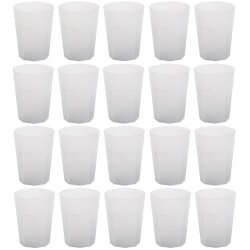 20 x Mehrweg-Kunststoffbecher 400 ml weiß –...