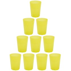 10 x Mehrweg-Kunststoffbecher 400 ml Gelb –...
