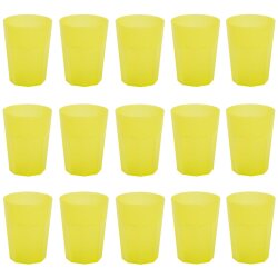 15 x Mehrweg-Kunststoffbecher 400 ml Gelb –...