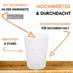 15 x Mehrweg-Kunststoffbecher 400 ml Gelb – BPA-frei, robust, stapelbar & spülmaschinenfest