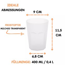 15 x Mehrweg-Kunststoffbecher 400 ml Gelb – BPA-frei, robust, stapelbar & spülmaschinenfest