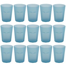 15 x Mehrweg-Kunststoffbecher 400 ml Blau –...