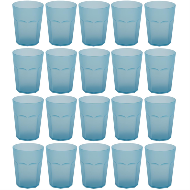 20x Kunststoffbecher Blau Trinkbecher Party-Becher Plastikgläser Mehrweg 0,4l
