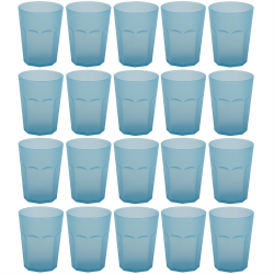 20x Kunststoffbecher Blau Trinkbecher Party-Becher Plastikgl&auml;ser Mehrweg 0,4l