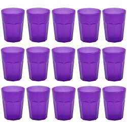 15 x Mehrweg-Kunststoffbecher 400 ml Lila –...