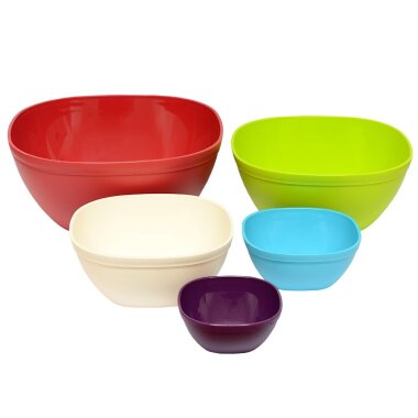 5er Set bunte Kunststoffschüsseln – stabile, leichte & vielseitige Schalen für Haushalt & Garten