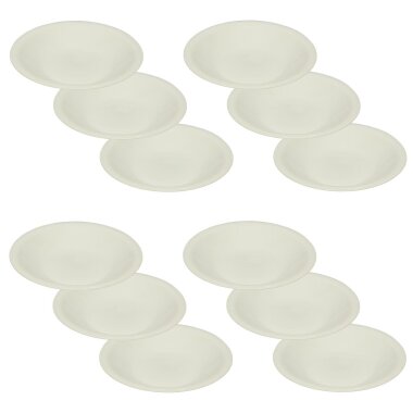 ENGELLAND 12er Set tiefe Mehrwegteller Ø 21,5 cm Weiß BPA-frei stapelbar bruchsicher