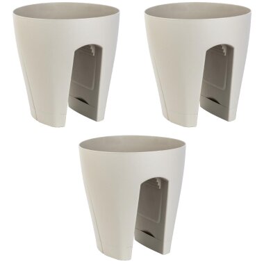 3er-Set Blumenkästen Sand – Balkonkasten zum Aufhängen für Terrasse, Balkon & Garten, wetterfest