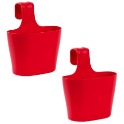 ENGELLAND 2er Set Balkonkasten Rot mit Bügel, 2,8 l,...
