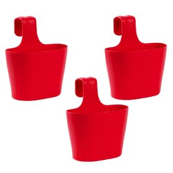 ENGELLAND 3er Set Balkonkasten Rot mit Bügel, 2,8 l...