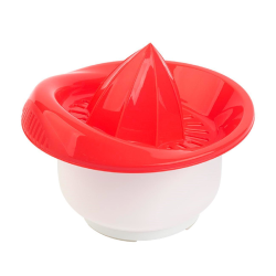 Zitronen-Zitrus-Saft-Hand-Presse Behälter Durchmesser: 15 cm Fassungsvermögen: 0,5 Liter Kunststoff rot