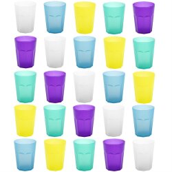 ENGELLAND 25-teiliges Kunststoffbecher-Set 0,25 L im...
