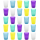 25x Kunststoffbecher Bunt Trinkbecher Party-Becher Plastik Trink-Gl&auml;ser Mehrweg 0,25l