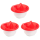 3x Zitronen-Zitrus-Saft-Hand-Presse Beh&auml;lter Durchmesser: 15 cm Fassungsverm&ouml;gen: 0,5 Liter Kunststoff rot