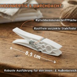 20 rosa Wäscheklammern aus Kunststoff – 20er Set für sichere Wäschebefestigung