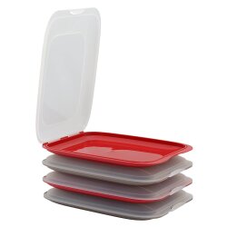 4er Aufschnittbox Set Rot & Braun – stapelbare...
