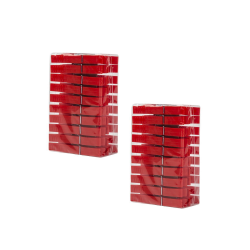 Wäscheklammerset-hänge-korb mit 40 Klammern Kunststoff zum hängen Farbe rot 