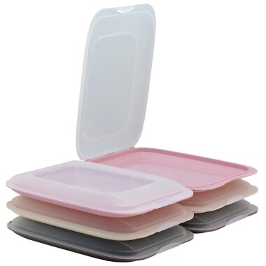 ENGELLAND 6er Aufschnittbox-Set Mix – stapelbare, luftdichte & BPA-freie Frischhaltedosen
