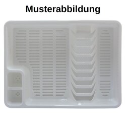 ENGELLAND Abtropfgitter Weiß mit Wanne – BPA-frei, spülmaschinenfest, für bis zu 11 Teller, inkl. Besteckkorb, platzsparend, ideal für Küche & Spüle.