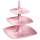 Etagere 3 stöckig Kuchenständer Dessertständer Tortenhalter Käseplatte Kunststoff Farbe rosa