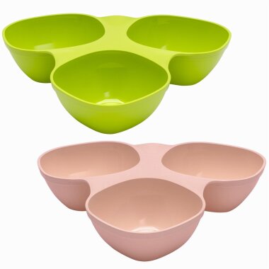 ENGELLAND 2 Snack-Servierschalen Rosa Grün– BPA-frei, stapelbar, spülmaschinenfest, 30 × 18,5 × 6,5 cm, vielseitig für Snacks & Süßigkeiten