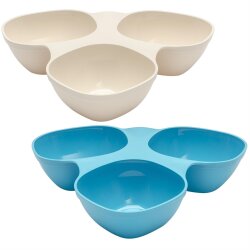 ENGELLAND 2 Snack-Servierschalen Beige Blau–...