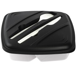 Vesperdose Schwarz – BPA-frei, 2 Kammern (0,5 l +...