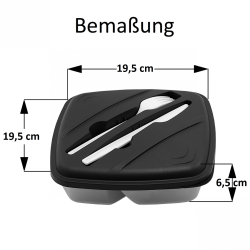 Lunchbox Fr&uuml;hst&uuml;cksdose Vesperdose Aufbewahrungsdose Essensbox BPA-Free Schwarz