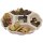 ENGELLAND Servierplatte Beige – 5 teilige Snackschale aus BPA-freiem Kunststoff, rund, 33 cm, spülmaschinenfest, stapelbar