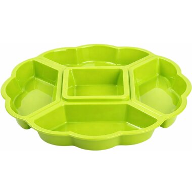 ENGELLAND Servierplatte Grün 5-teilig – BPA-frei, rund 33 cm, spülmaschinenfest & stapelbar