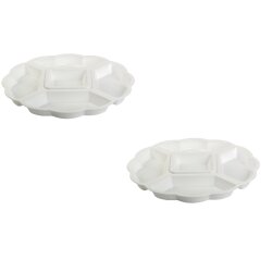 2-er-Set runde Servierplatten Weiß Ø 33 cm...