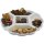 2-er-Set runde Servierplatten Weiß Ø 33 cm – 5-Fächer Snack-Platten aus BPA-freiem, wetterfestem Kunststoff, spülmaschinengeeignet