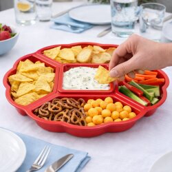3-er-Set Servierplatten in Rot Ø 33 cm –...