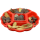 3x Servierplatte Snackschale Kunststoff, Vorspeisenteiler, 5 Fächer, Rot, 33 cm