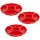3-er-Set Servierplatten in Rot Ø 33 cm – runde Snack-Platten mit 5 Fächern aus BPA-freiem Kunststoff, spülmaschinenfest & wetterbeständig
