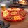 3-er-Set Servierplatten in Rot Ø 33 cm – runde Snack-Platten mit 5 Fächern aus BPA-freiem Kunststoff, spülmaschinenfest & wetterbeständig