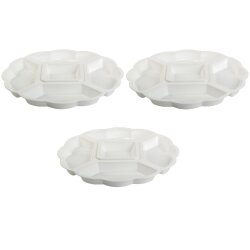 3er-Set Servierplatten Ø 33 cm Weiß –...