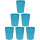 6x Kunststoffbecher Blau Trinkbecher Party-Becher Plastik Trink-Gläser Mehrweg