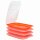 ENGELLAND 4er Set Aufschnittbox Orange 25×17×3,3 cm – stapelbar, BPA-frei & mikrowellengeeignet