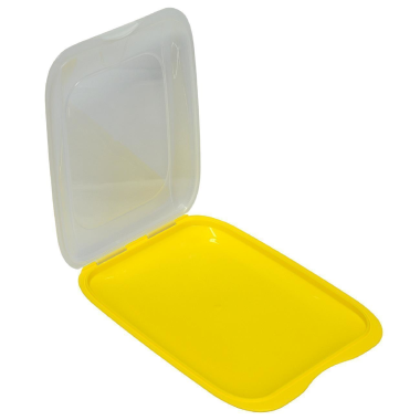 Stapelbare Aufschnittbox Frischhaltedose Wurst Behälter Aufschnittdose Gelb