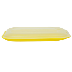 3x Stapelbare Aufschnittbox Frischhaltedose Wurst Beh&auml;lter Aufschnittdose Gelb